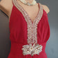 Monsoon Size 12 Beautiful Berry Chiffon Richly Beaded Sumptuous Swishy Hem Dress RRP £160!