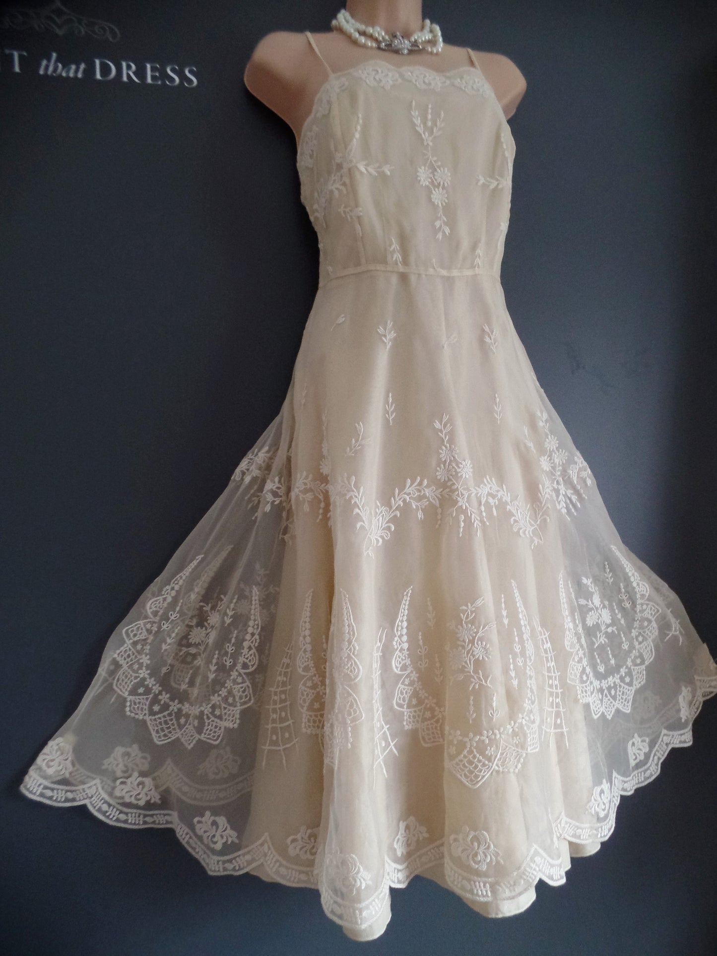 Laura Ashley Size 14 Luxurious Embroidered Georgette Silk Dress