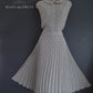 Laura Ashley Size 18 Floaty Dove Grey Polka Dot Spot Pleated Dress