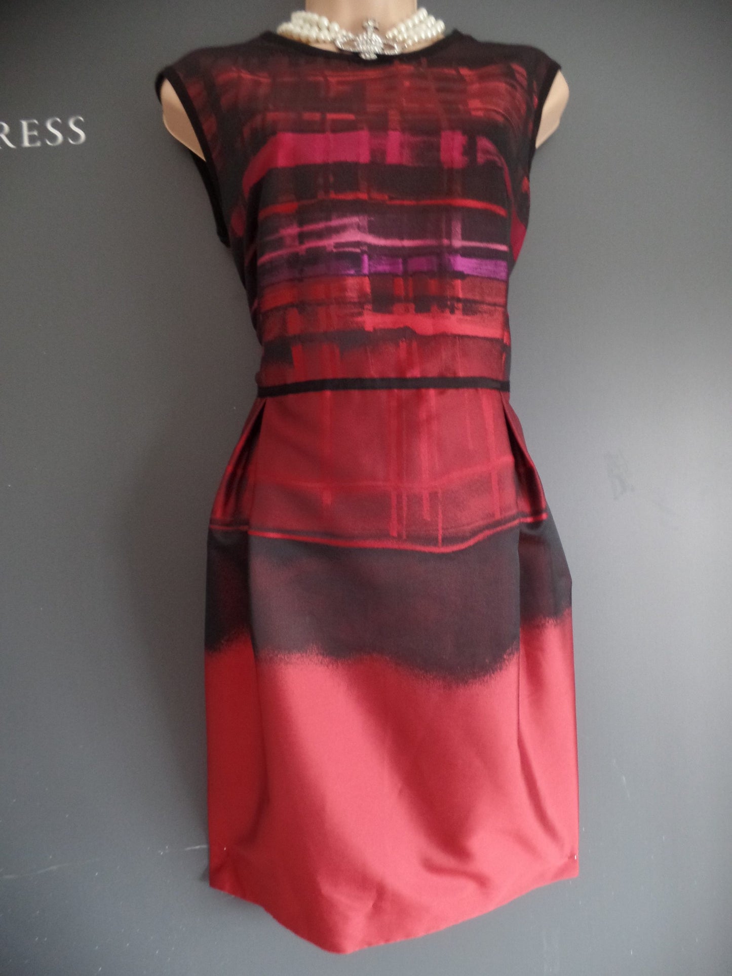 Phase Eight Size 14 Stunning Vibrant Jewel Coloured Stripe Occasion Dress